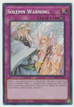 YuGiOh! Solemn Warning RA02-EN078 Secret Rare NM 1st Edition - SHIPS TOP LOADED! - Image 1