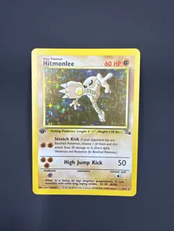 Pokemon HITMONLEE 7/62 Fossil 1st Edition Holo Rare 1999 WOTC Pokemon Card TCG! - Image 1