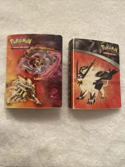 Pokemon Card Binder Holder 30 Pocket Sleeves Solgaleo Lunala/Sun & Moon Lot of 2 - Image 1