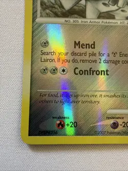 Lairon 53/123 Mysterious Treasures Reverse Holo Rare Pokemon Card - Image 5