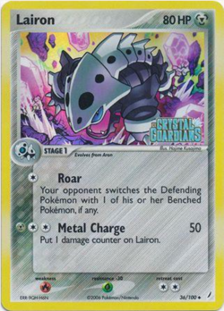 Lairon 36/100 EX Crystal Guardians Reverse Holo Rare Stamped Pokemon Card - Image 1