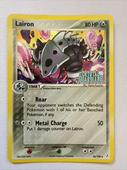 Lairon 36/100 EX Crystal Guardians Reverse Holo Rare Stamped Pokemon Card - Image 2
