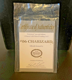 1999 Pokemon Special Edition 23 karat Gold Plated Trading Card / #06 Charizard - Image 3