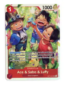 Ace & Sabo & Luffy OP13-007 SR One Piece Carrying On His Will Card - Image 1