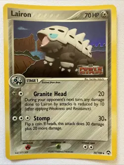 Lairon 32/108 EX Power Keepers Reverse Holo Rare Stamped Pokemon Card - Image 1