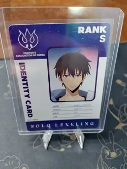 Solo Leveling Sung Jinwoo SL1E-PM04 Identity Card Rank S Mapniverse NM Authentic - Image 1