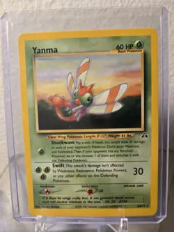 Pokemon TCG Yanma Card 36/75 Unlimited Neo Discovery Non-Holo Light Play - Image 1