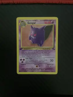 1999 Pokemon Fossil Gengar 1st Edition Non-Holo Card #20/62 -- MP - Image 1