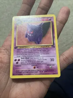 1999 Pokemon Fossil Gengar 1st Edition Non-Holo Card #20/62 -- MP - Image 3