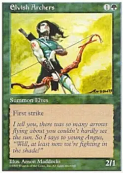 Elvish Archers Light Play, English Magic the Gathering MTG 5th Edition - Image 1