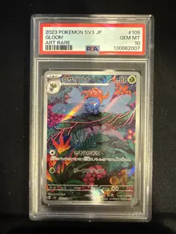 2023 POKEMON JPN SV3-RULER OF THE BLACK FLAME ART RARE #109 GLOOM PSA 10 - Image 1