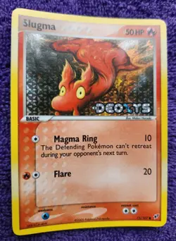 Slugma 75/107 Deoxys Reverse Holo Pokemon *NICE* - Image 1