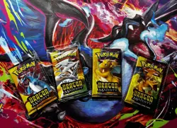Pokemon TCG Dragon Majesty Booster Pack Sealed Art Set of 4 - Image 1