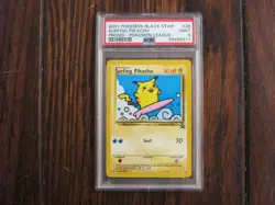 Surfing Pikachu 28 Black Star Promo 2001 Pokemon League Card Graded PSA 9 MINT - Image 1
