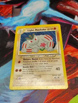 Light Machoke 49/105 Neo Destiny WotC Vintage Pokemon RARE 2002 Hp CRIMP ERROR - Image 1