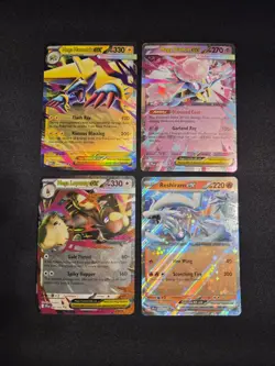 Pokemon TCG Lot Of 4 Mega Diancie, Mega Manectric, Mega Lopunny, Reshiram Ex - Image 1