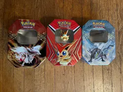 Pokemon Black and White Collectors Tins Ex Reshiram Ex Kyurem Victini and Figure - Image 1