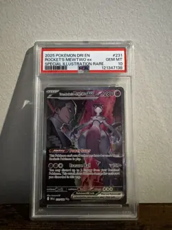 2025 POKEMON DRI EN-DESTINED RIVALS #231 TEAM ROCKET'S MEWTWO EX PSA 10 - Image 1
