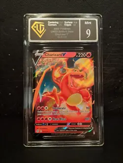 Pokemon Charizard v Holo Ultra Rare Card 17/172 SWSH 2022 UGC 9 Mint - Image 1