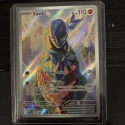 Pokemon TCG Sawk Illustration Rare Card 130/086 S&V White Flare - Image 1