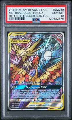 PSA 10 - Moltres & Zapdos & Articuno GX #SM210 - Hidden Fates - Pokemon Card - Image 1