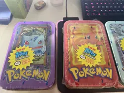 RARE Topps Pokemon Cards Set Factory Sealed Tins, TV Edition 1999 Pikachu - Image 2