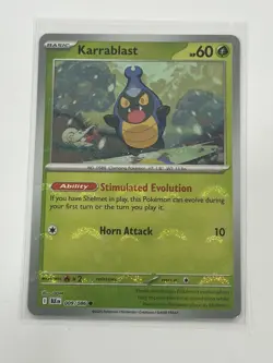 Pokemon Card TCG Karrablast Master Ball Pattern 009/086 Sv: Black Bolt Holo M/NM - Image 1