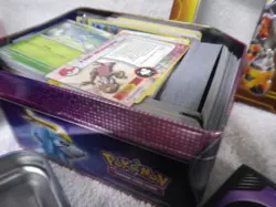 Mixed Pokemon Card lot VMAX Holo VStar V GX loose cards in tin Collector - Image 2