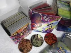 Mixed Pokemon Card lot VMAX Holo VStar V GX loose cards in tin Collector - Image 4