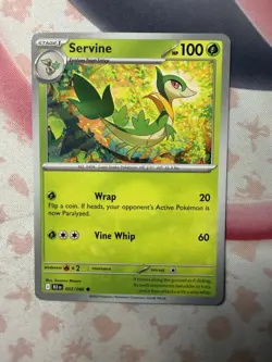 Servine Common SV: Black Bolt 002/086 NM English Pokemon Card - Image 1