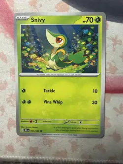 Snivy Common SV: Black Bolt 001/086 NM English Pokemon Card - Image 1