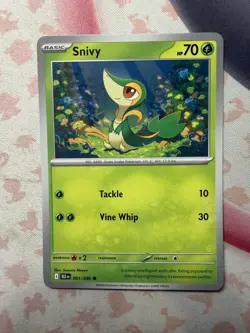 Snivy Common SV: Black Bolt 001/086 NM English Pokemon Card - Image 1
