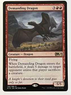 Demanding Dragon Core Set 2019 Non-Foil Regular MTG NM - Image 1