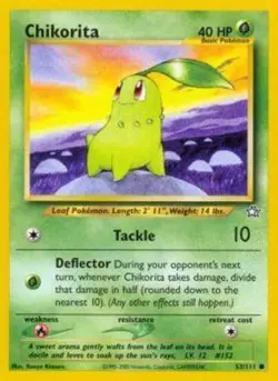 Chikorita - 53/111 - Common - Unlimited Edition LP, English Pokemon Neo Genesis - Image 1