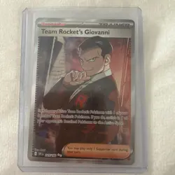 Pokemon TCG Destined Rivals Team Rocket's Giovanni 225/182 Full Art Trainer NM - Image 1