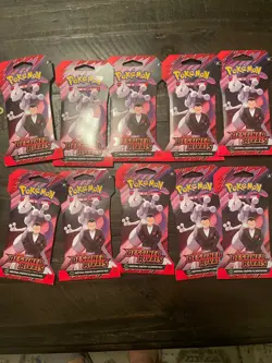 All Mewtwo Pokemon TCG Destined Rivals Sleeved Booster Pack Lot of 10 New/Sealed - Image 1