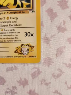 Lt. Surge's Electabuzz 006/132 Holo Gym Heroes Unlimited Pokemon TCG - Image 5