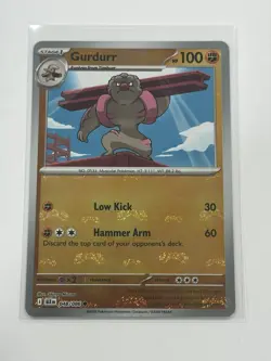 Pokemon TCG Gurdurr 048/086 SV: Black Bolt Master Ball Reverse Holo NM - Image 1
