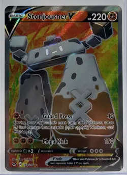 Pokemon TCG - Stonjourner V Sword & Shield Base Set Ultra Rare - 193/202 - M/NM - Image 1