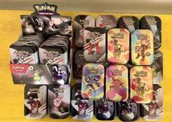 46 EMPTY Pokemon 151 & Black/White Mini Tins Including ART and COINS NO PACKS! - Image 1