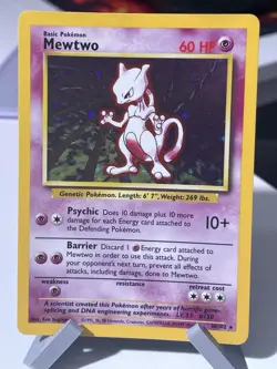 Mewtwo 10/102 Pokemon TCG 1999 Base Set Holo Unlimited Rare - Image 1