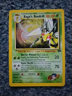 POKEMON TCG HOLO RARE KOGA'S BEEDRILL EXCELLENT USED CN GYM CHALLENGE 2000 9/132 - Image 1