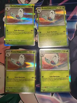 C6815 POKEMON TCG BUTTERFREE 3 HOLO JOURNEY TOGETHER X4 PLAY SET - Image 1