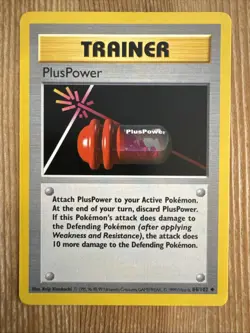 PlusPower 84/102 Uncommon Base Set SHADOWLESS Trainer Pokemon Vintage WOTC LP - Image 1