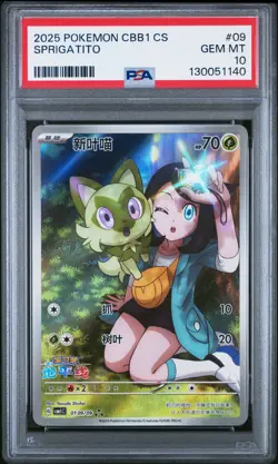 2025 Pokemon CBB1 CS Sprigatito #09 PSA 10 (140 - Image 1