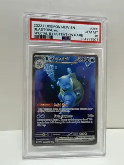 2023 POKEMON 151 EN #200/165 BLASTOISE EX SPECIAL ILLUSTRATION RARE PSA 10 - Image 1