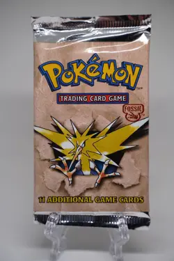 Pokemon WOTC Fossil Unlimited Booster Pack Vintage Sealed TCG Zapdos - Image 1