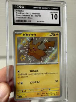Pikachu 236/190 Shiny Treasure ex Pokemon Card Japanese CGC Graded Gem Mint 10 - Image 1