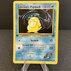 Sabrina's Psyduck 99/132 1st Edition Gym Challenge Vintage Pokemon TCG Card - Image 1