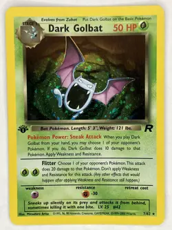 Dark Golbat NM 7/82 1st Edition Team Rocket Pokemon TCG Holo - Image 1
